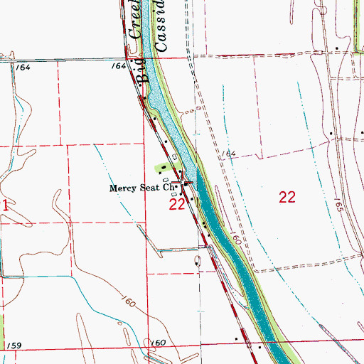 Topographic Map of Mercy Seat Church, MS