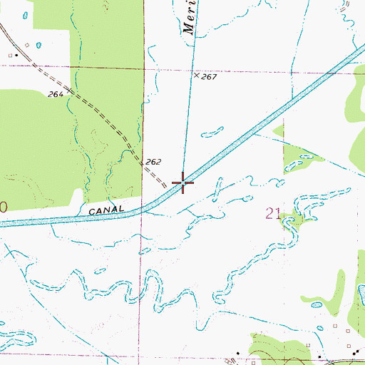 Topographic Map of Meridian Creek, MS