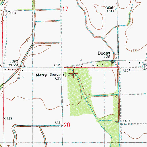 Topographic Map of Merry Grove Church, MS