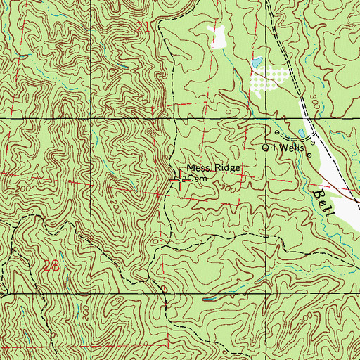 Topographic Map of Mess Ridge Cemetery, MS
