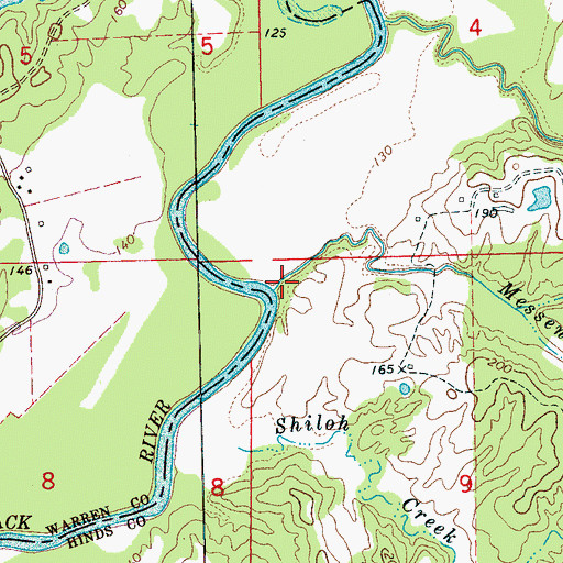 Topographic Map of Messenger Creek, MS