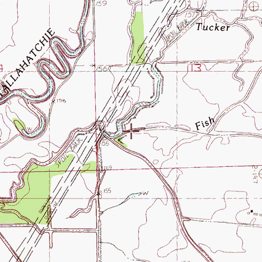 Topographic Map of Meyers Bayou, MS