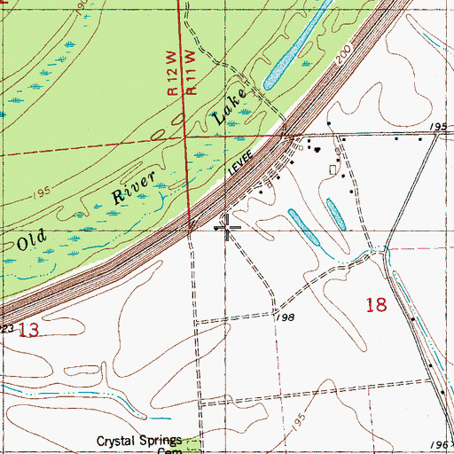 Topographic Map of Mhoon School, MS