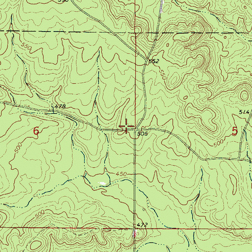 Topographic Map of King School (historical), AR