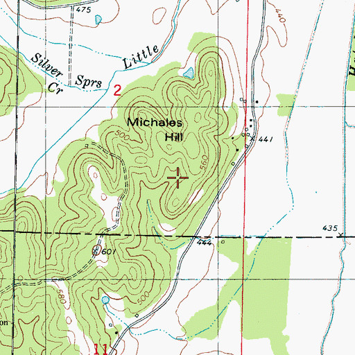 Topographic Map of Michales Hill, MS