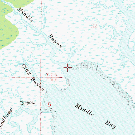Topographic Map of Middle Bayou, MS