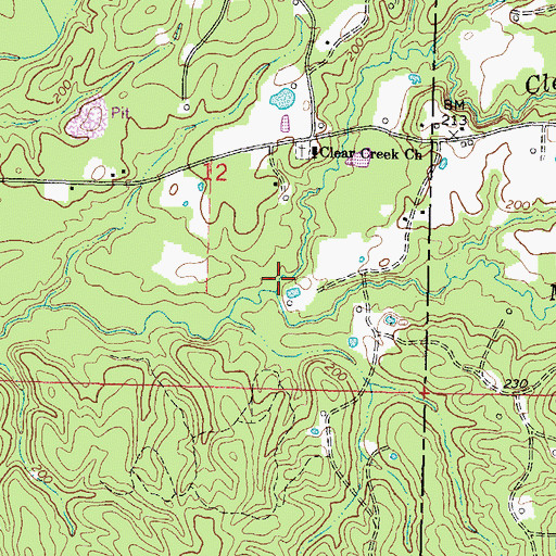 Topographic Map of Middle Fork Creek, MS