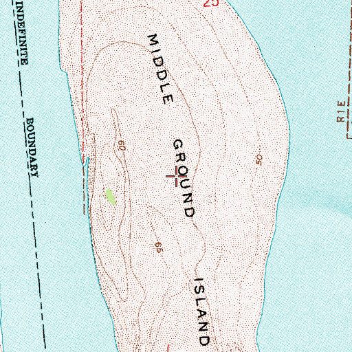 Topographic Map of Middle Ground Island, MS