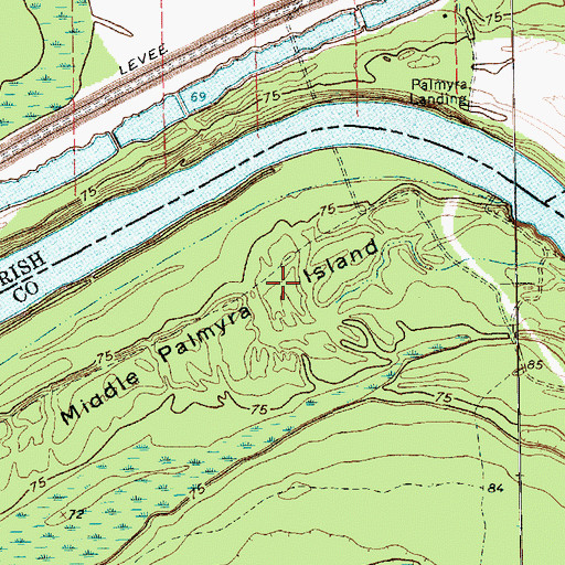 Topographic Map of Middle Palmyra Island, MS
