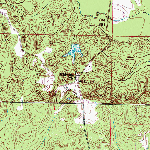 Topographic Map of Midway Church, MS