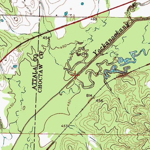 Topographic Map of Mike Creek, MS