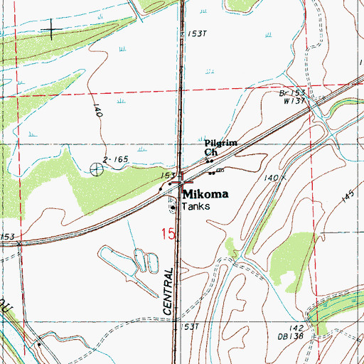 Topographic Map of Mikoma, MS