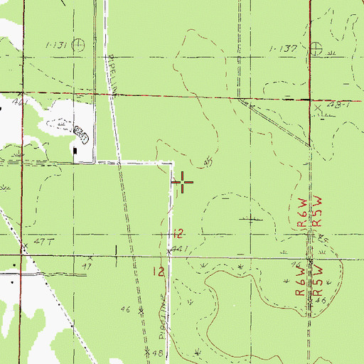 Topographic Map of Mile Branch, MS