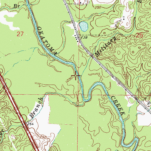 Topographic Map of Military Branch, MS