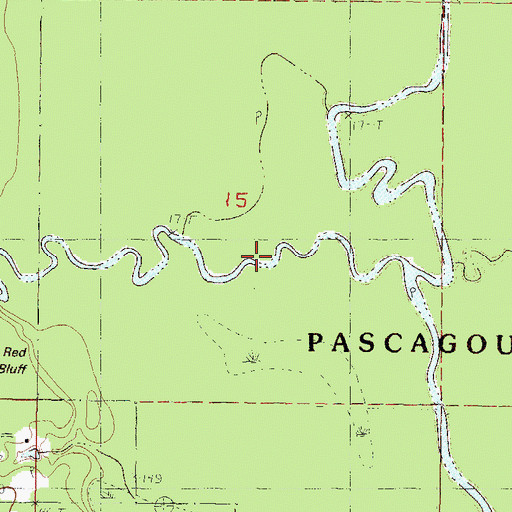 Topographic Map of Mill Branch, MS