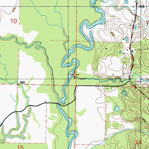 Topographic Map of Mill Branch, MS