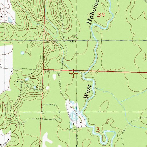 Topographic Map of Mill Creek, MS