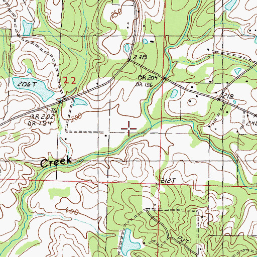 Topographic Map of Mill Creek, MS