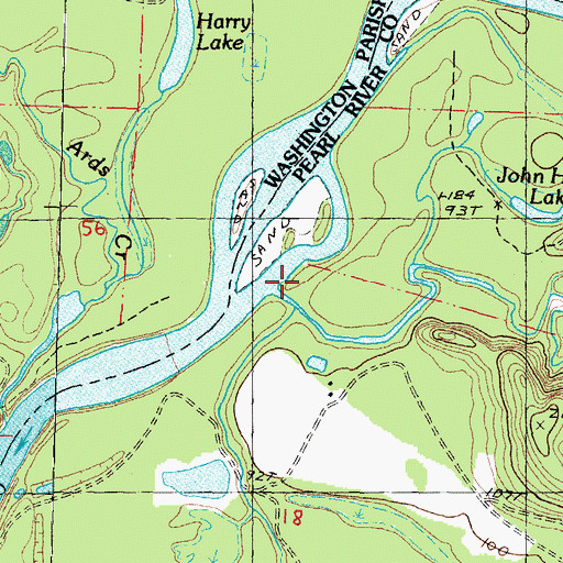 Topographic Map of Mill Creek, MS