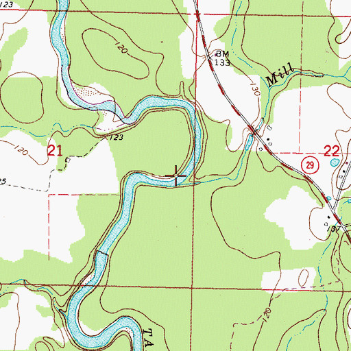 Topographic Map of Mill Creek, MS