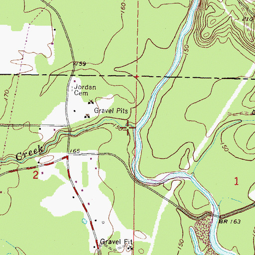 Topographic Map of Mill Creek, MS