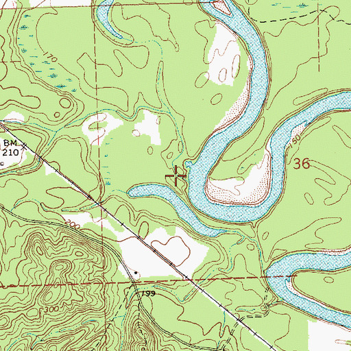 Topographic Map of Mill Creek, MS