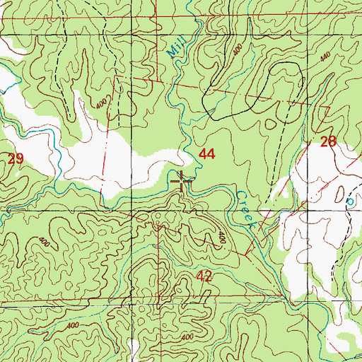 Topographic Map of Mill Creek, MS