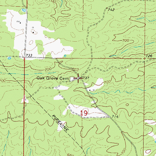 Topographic Map of Shady Grove School (historical), AR