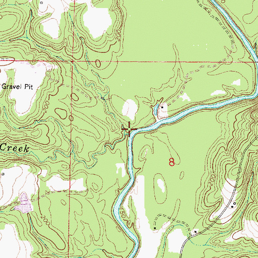 Topographic Map of Mill Creek, MS