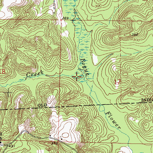Topographic Map of Mill Creek, MS
