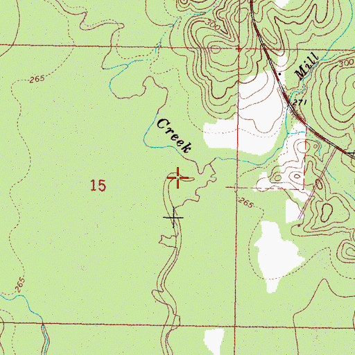 Topographic Map of Mill Creek, MS