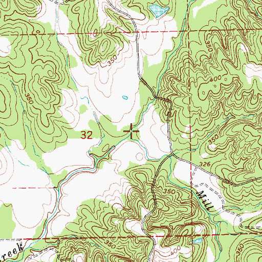Topographic Map of Mill Creek, MS