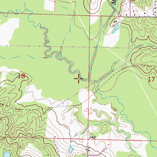 Topographic Map of Mill Creek, MS