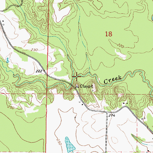 Topographic Map of Mill Creek, MS