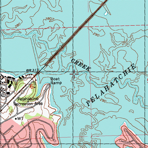 Topographic Map of Mill Creek, MS