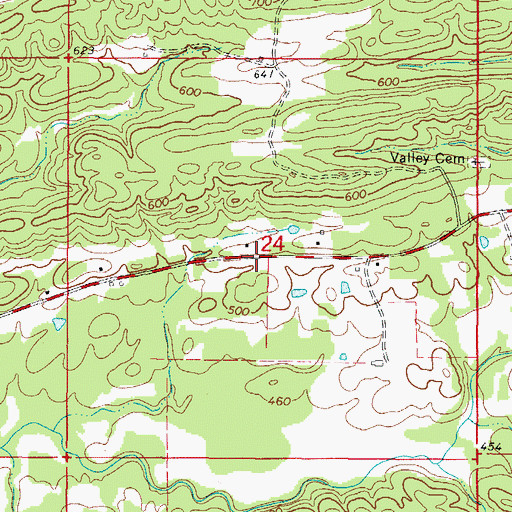 Topographic Map of Valley School (historical), AR