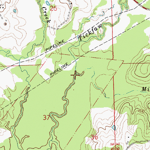 Topographic Map of Miller Creek, MS