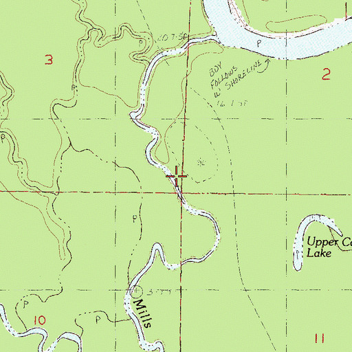 Topographic Map of Mills Ditch, MS