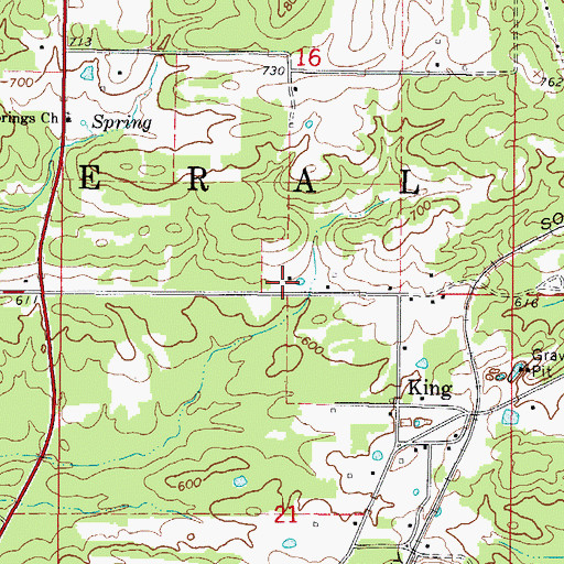 Topographic Map of Spring Hill School (historical), AR