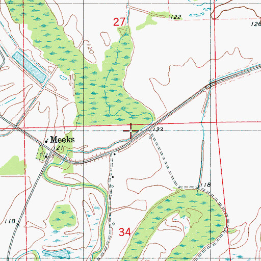 Topographic Map of Everett Branch, MS