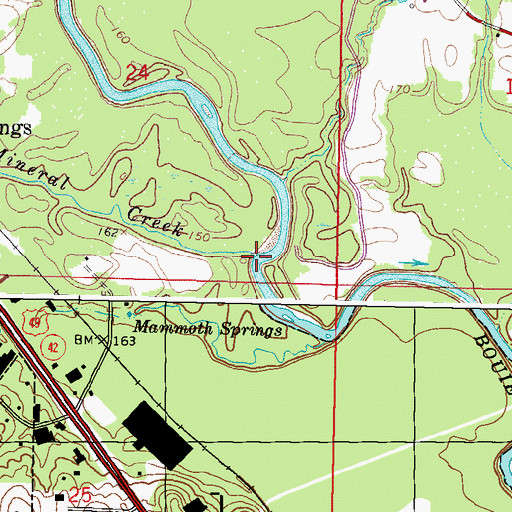 Topographic Map of Mineral Creek, MS