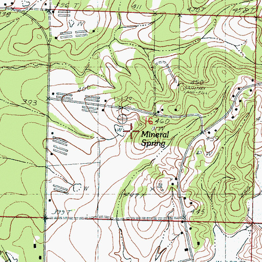 Topographic Map of Mineral Spring, MS