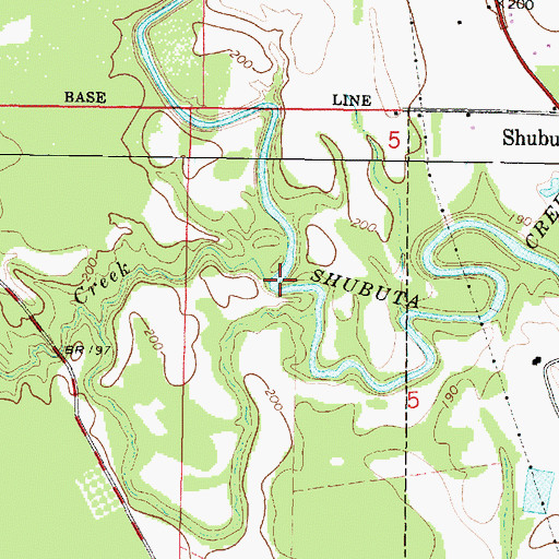 Topographic Map of Mingo Creek, MS
