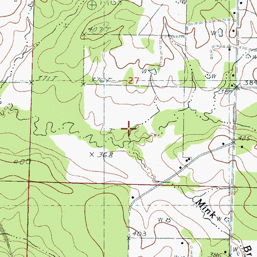 Topographic Map of Mink Branch, MS