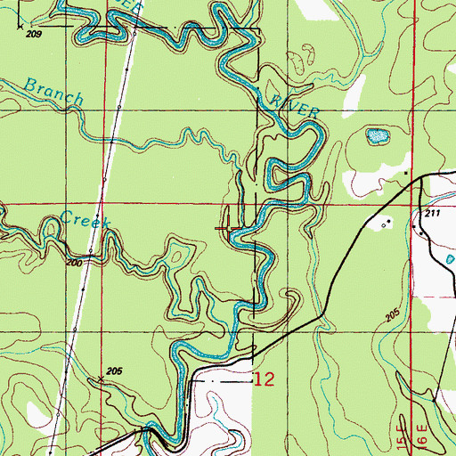 Topographic Map of Minnow Branch, MS