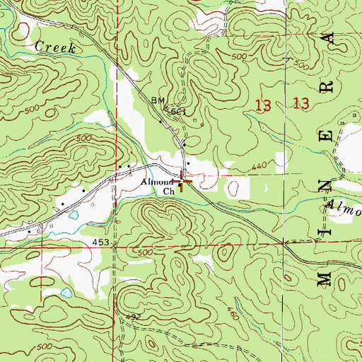 Topographic Map of Fairview School (historical), AR
