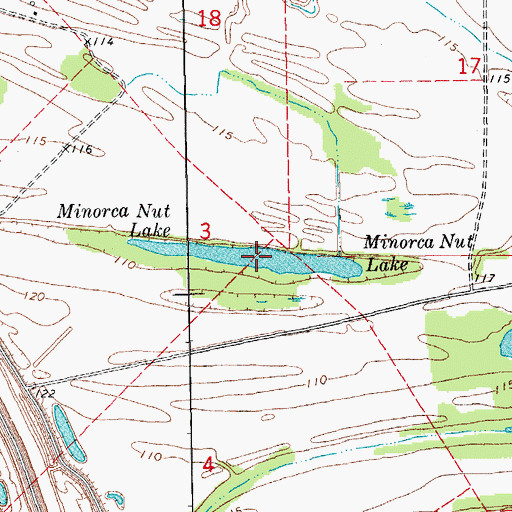 Topographic Map of Minorca Nut Lake, MS