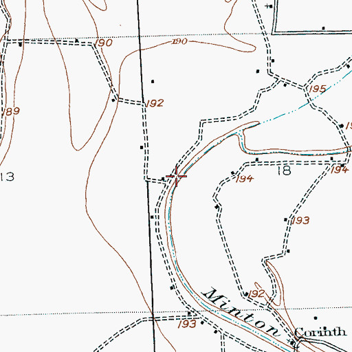 Topographic Map of Minton Bayou, MS