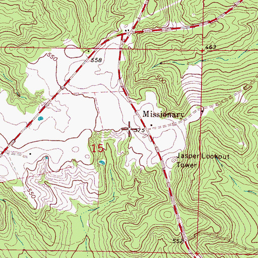 Topographic Map of Missionary, MS