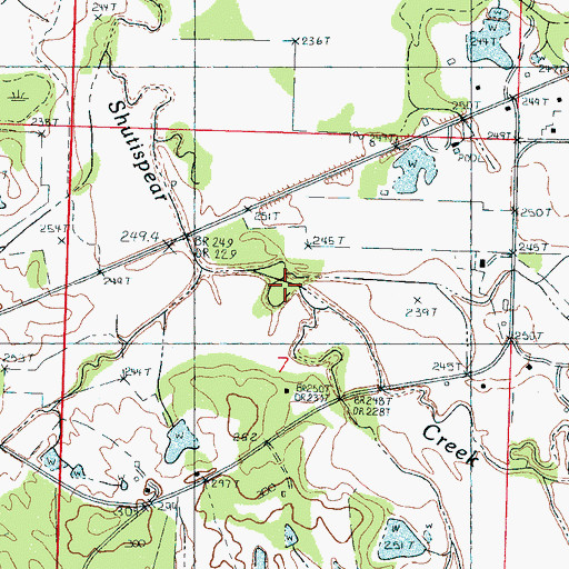 Topographic Map of Mitchell Branch, MS